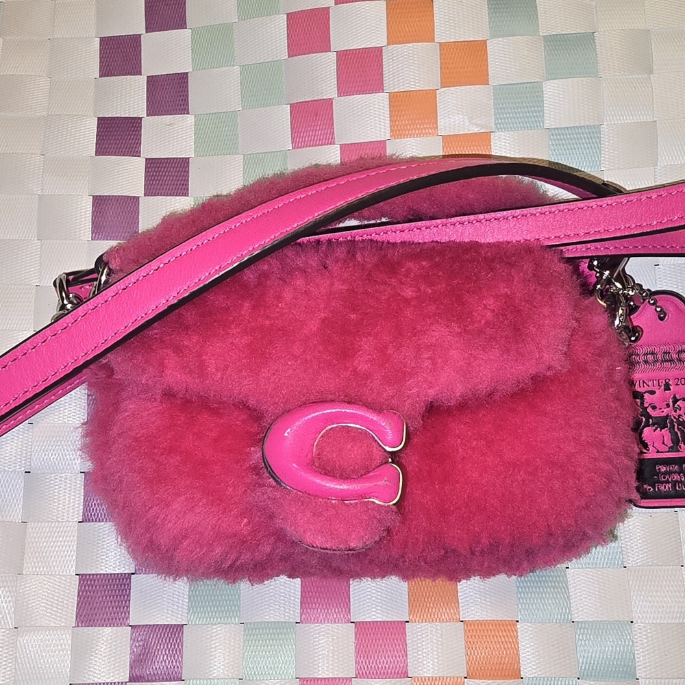 EUC Coach X Lil Nas Tabby 12 Shearling Fuschia Pink